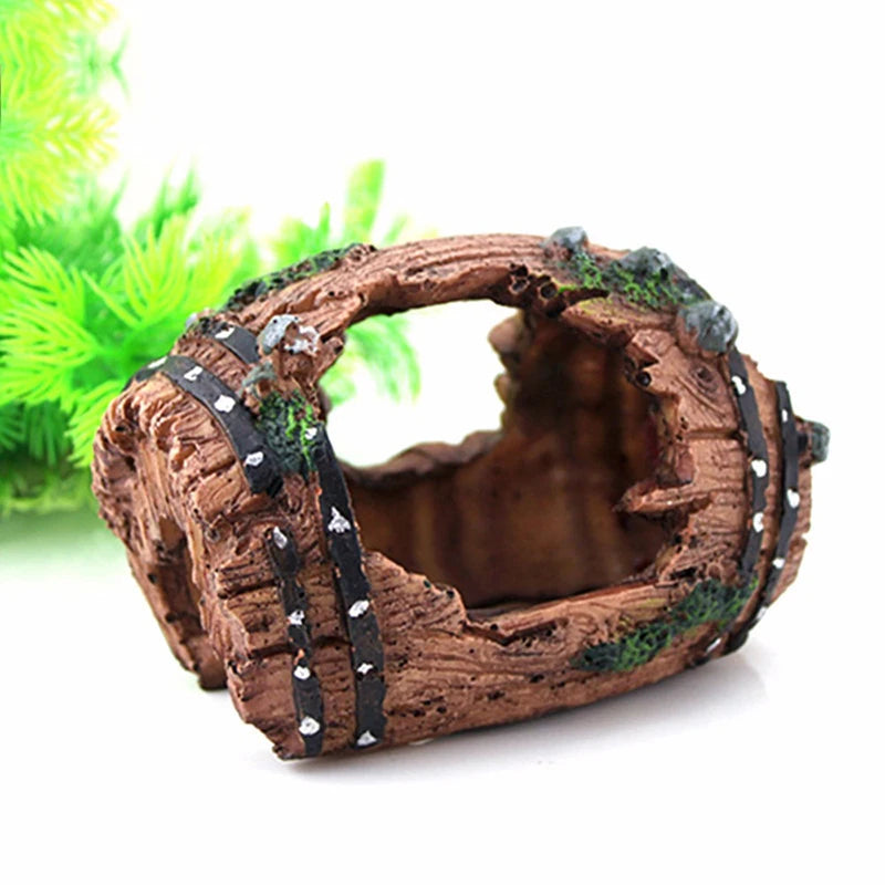 Barrel Cave Aquarium Decoration