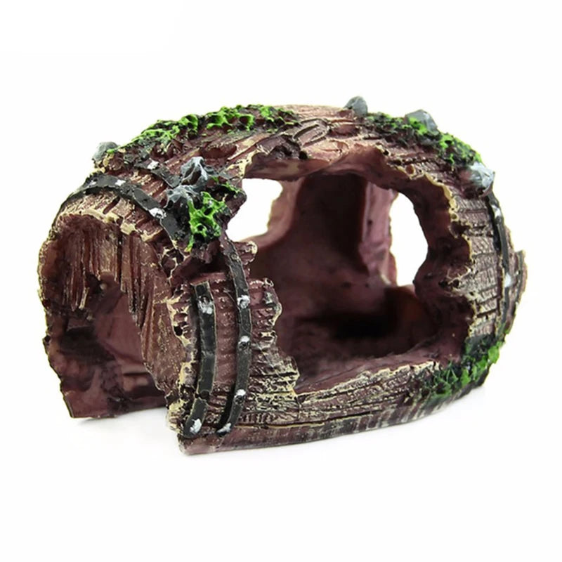 Barrel Cave Aquarium Decoration